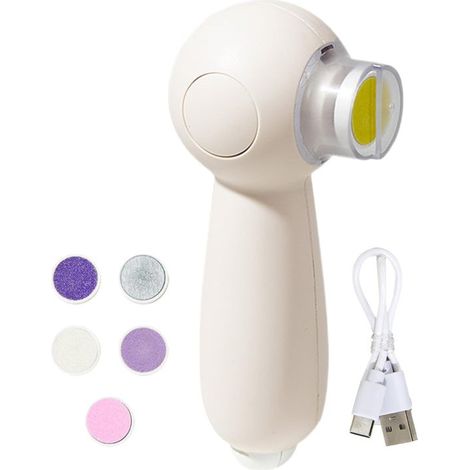 Irovami Lime ongles électrique oiseaux – 6 têtes, USB, silencieuse, blanc (1/5)