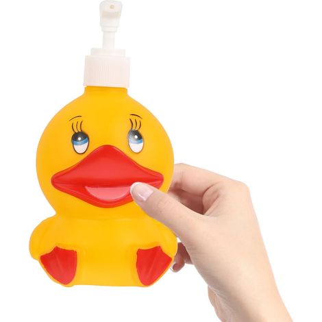 Bottle with Hand Pump Yellow Duck Design Portable Lotion and
