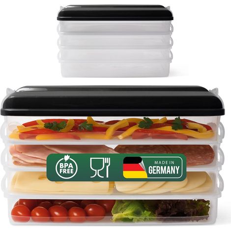 Novaliv 8x petits récipients de conservation des aliments avec 2x couvercles, empilables pour réfrigérateur et congélateur, ensemble de récipients de