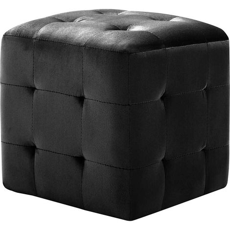 Maison Exclusive - 2 pcs Tables de chevet Noir 30x30x30 cm Tissu velours (1/5)