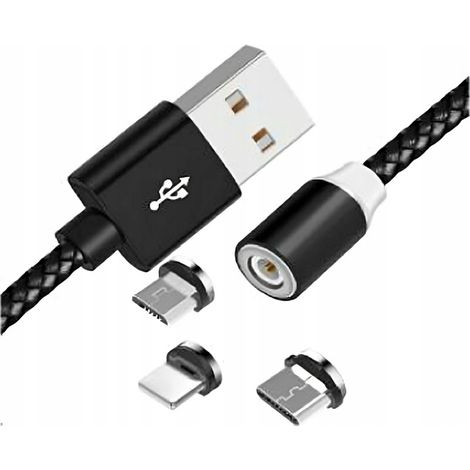 Cavo magnetico 3 in 1 per auto per iPhone USB-C Micro USB per auto 1 m (1/5)