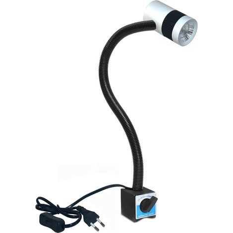 Travail Lampe avec magnétique base - Lumière Led de machine 12W 110V-220V avec Flexible réglable col de cygne 1500 lumens pour CNC fraiseuse aléseuse machine à coudre éclairage industriel à outil (1/5)