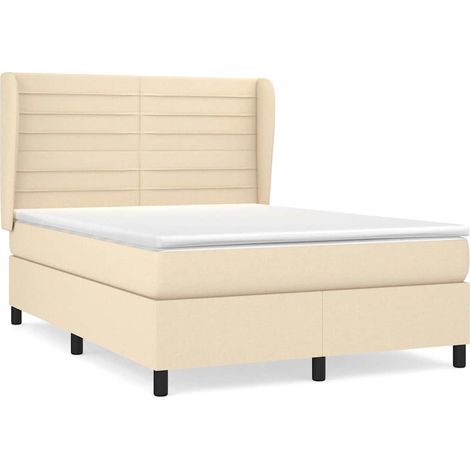 Maison Exclusive - Giroletto a Molle con Materasso Crema 140x19 cm in Tessuto (1/5)