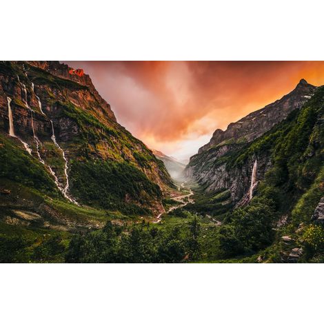 Papier peint panoramique naturel,romantique Vallée d’Éden (1/4)