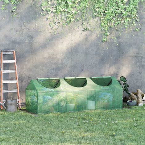 Invernadero 180x60x60 cm con ventanas, para jardín y balcón - Película de PE verde (1/5)