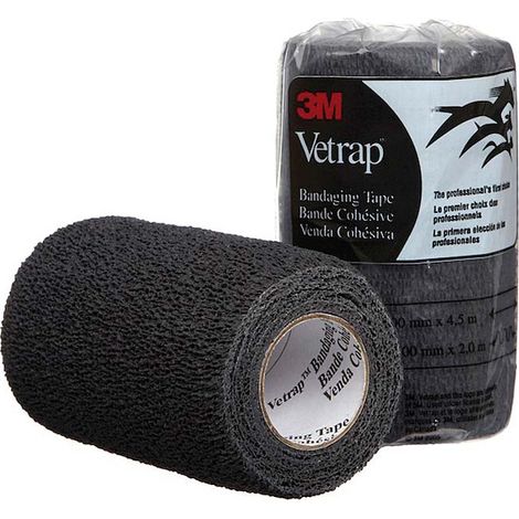 Nero - Fascia adesiva per medicazioni zampe cavallo con materiale adesivizzante di alta qualità linea 3M (1/5)