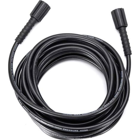 Tuyau pour Nettoyeur Haute Pression Double Bout 22mm-14/15 en Caoutchouc Connexion Femelle 22mm-14/15, Conception Souple Résistante au Pliage, Usage Eau Froide (1/5)