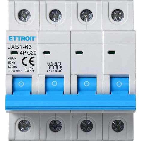 ETTROIT INTERRUTTORI MEGNETOTERMICI BARRA DIN 4 MOD 4P 415V CURVA C 4,5KA 20