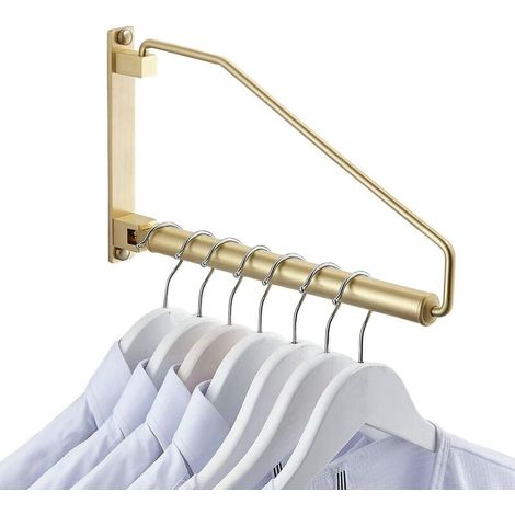 faltbarer Wäscheständer zur Wandmontage, faltbarer Wäscheständer mit Hakenaufhänger für Balkon, Badezimmer, Schlafzimmer, Waschküche (Gold) (1/5)