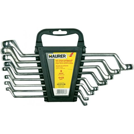 CHIAVI POLIGONALI IN SERIE MAURER 8PZ 6X7-20X22 - CF. SU PLACCHETTA