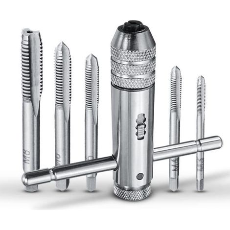 Tourne Gauche Cliquet - Taraud M3 - M8 - Porte outil 3 -8 mm 7/64 - 5/16 (1/4)