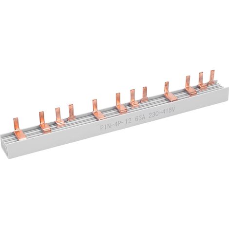 Bornier de connexion à barre omnibus pour disjoncteur 4P, 12 canaux, cuivre rouge, 63 A, 230-415 V, pour applications industrielles, extérieures et navales