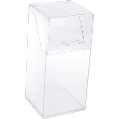 Organisateur de rangement pinceaux maquillage avec couvercle, grand volume, boîte transparente plastique 9x9x21 cm pour crayon sourcils et accessoires beauté, 1 pièce (1/4)