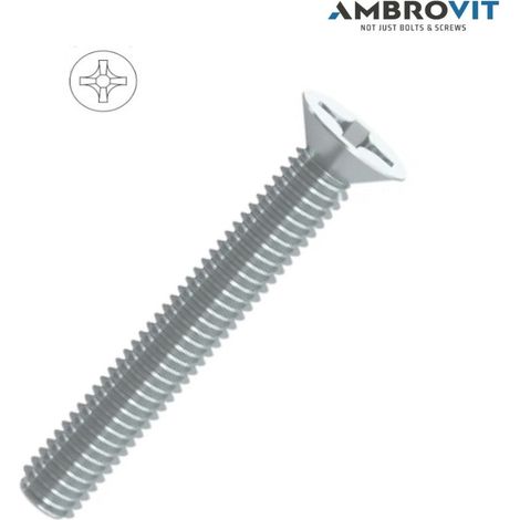 VITE PER METALLO TESTA SVASATA PIANA IN FERRO ZINCATO  DIAMETRO 5 mm - LUNGHEZZA 12 mm