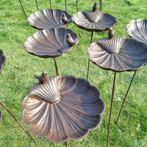 Bain oiseaux en fonte Coquille 105 x 27 cm (1/5)