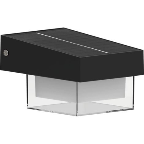 Applique solare LED Lampada da esterno con sensore di movimento IP54 400lm luce fredda 6000K 3 modalità crepuscolare ricarica solare
