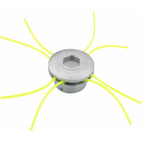 SHINING HOUSE Cabezal de desbrozadora de alambre de aluminio, accesorio de desbrozadora de cabezal universal con 4 líneas para cortadora de césped, 72 x 44,5 mm (1/5)