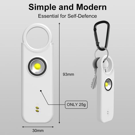 Alarme personnelle d'autodéfense 135 dB avec porte-clés LED (1/5)