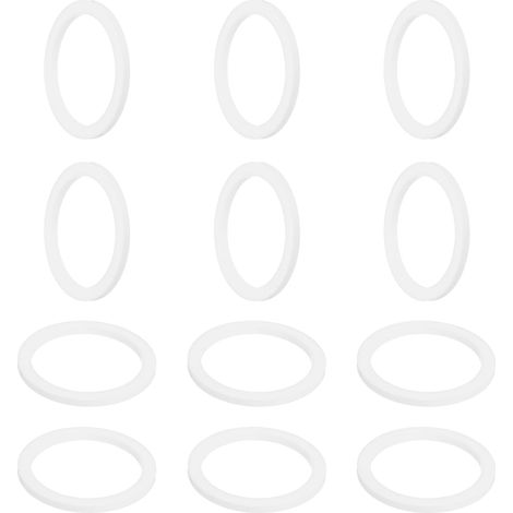 Rondelle PTFE 12Pcs 50mm OD 40mm ID 3mm Épais Rondelles Plates Joint d'Étanchéité Annulaire pour Robinet, Tuyau, Boulon, Machinerie, Blanc (1/5)