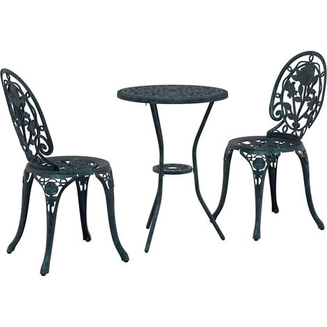 Maison Exclusive - Set Bistro da Giardino 3 pcs Verde Alluminio