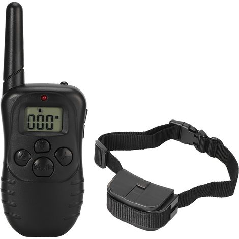 Collier de dressage électrique pour chien avec télécommande de 300 m, vibrations et impulsions électriques, résistant à la pluie et doté d'un écran LCD. (1/5)