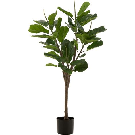 Plante Artificielle en Pot "Ficus" 129cm Vert & Noir (1/4)