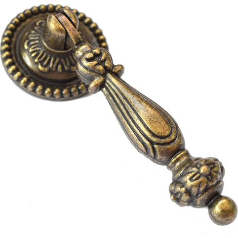 5 poignées de tiroir décoratives en bronze, boutons de porte en laiton vintage, boutons rétro antiques avec vis pour meubles, armoires, commodes (1/5)