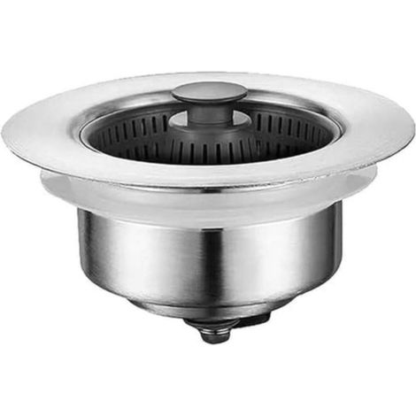 Filtre Évier - Filtre Anti-Odeur En Acier Inoxydable 304 - Bouchon Intégré Et Panier Filtrant Pour Évier Cuisine - 1 Pièce (1/5)