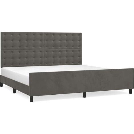 Maison Exclusive - Giroletto senza Materasso Grigio Scuro 200x200 cm Velluto (1/5)