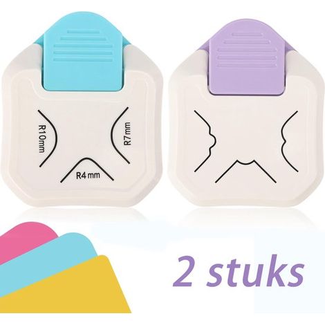 Perforatrices d’angle 2 pièces – Perforatrice 3 en 1 pour angles arrondis – Perforatrice créative pour scrapbooking et cartes – Pour papier photos et carton (1/5)