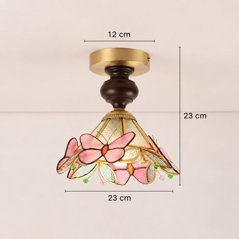 Plafonnier Papillon Rétro Rose Lumière Chaude Couloir Entrée 33 × 33 × 33 cm 5 kg – Livraison gratuite