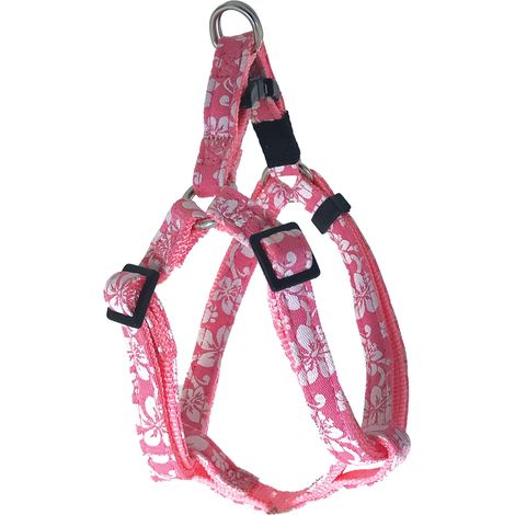 Harnais chien Tahiti nylon rose Taille : S