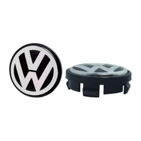 56-mm-Radnabenkappe für Volkswagen Golf, Passat, Polo, Jetta, Bora, Santana – Hochgewölbte Felgenmitte, Radnabenkappe aus Aluminiumlegierung, 4-teiliges Set, Auto-Felgenzubehör – Schwarz und Weiß (1/2)