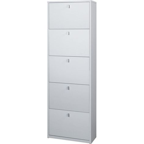 Scarpiera 5 Ante 63x190x29 cm Bianco Fiammato (1/2)