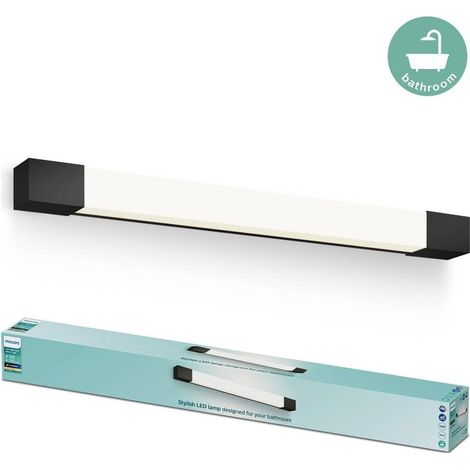Rover miroir LED carré, 10W, 1500 lm, 2700K, noir, IP44, résistant à l'eau (1/3)
