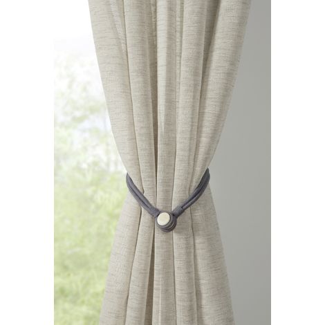 Gardinia Raffhalter für Vorhänge Kordel 47 cm grau - 2 Stück Raffhalter