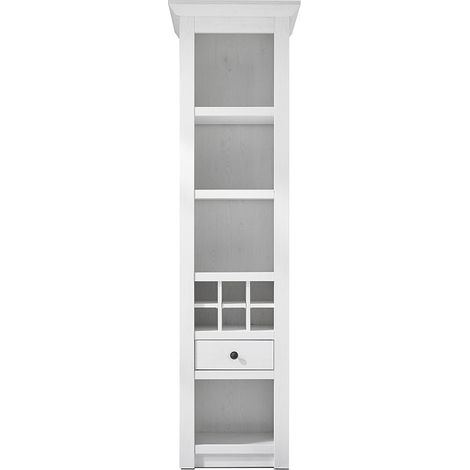 Standregal WINGST-61 im Landhaus Stil Dekor Pinie weiß Nb. inkl. Beleuchtung B/H/T ca. 58x207x45cm (1/5)