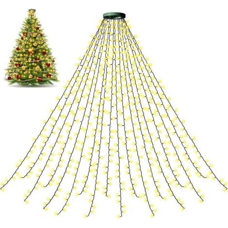 Guirlande Lumineuse Sapin Noel,2M x 16 Guirlandes Chaîne Lumineuse 400 LED 8 Modes IP44 Exterieure et Interieur Décoration adaptée à un arbre de 150-240cm pour décorer la maison de jardin de sapin (1/5)