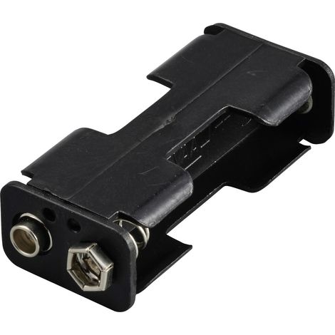 TRU COMPONENTS TC-13220508 Support de pile 2x LR6 (AA) raccordement par empreinte pile 9V (L x l x H