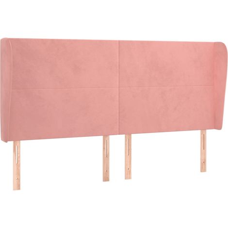 Maison Exclusive - Kopfteil mit Ohren Rosa 163x23x118/128 cm Samt (1/5)
