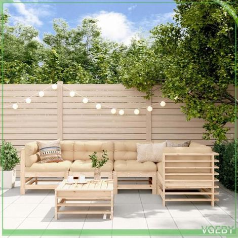 Salon de jardin 6 pcs - FAFEICY - Design à lattes - Bois de pin massif - Modulaire - Pour extérieur (1/5)