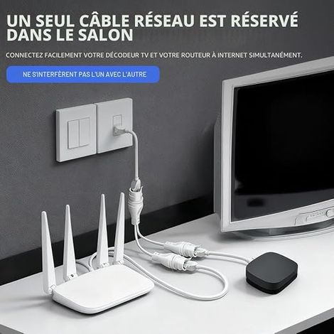 Waterproof RJ45 Splitter Ethernet Conversion Kit Router Set-Top Box Surveillance Camera (1/4)