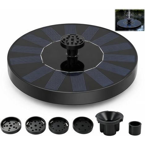 Fontaine à Eau Solaire pour Jardin - Fontaine Solaire pour Bain d'oiseaux avec Pompe Flottante et Pieds de Support - Écologique et Facile à Utiliser (1/5)