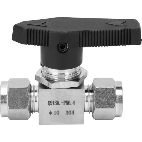 Vanne à aiguille 2 voies en acier inoxydable 304 haute pression pour contrôle de débit eau/gaz/huile SS‑44S6Ф10 (1/5)