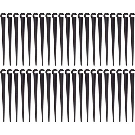 Piquets de Support de Tuyau d'irrigation Support Piquet de Tube Irrigation Goutte à Goutte Plastique Outil de Jardinage,Paquet de 100 (1/4)
