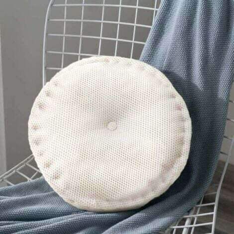 NALOOKAMIC Coussins de Chaises, Chaise Galette de Chaise pour Maison Bureau Jardin pour la décoration de la Cuisine et du Salon 40cm (Blanc) (1/4)