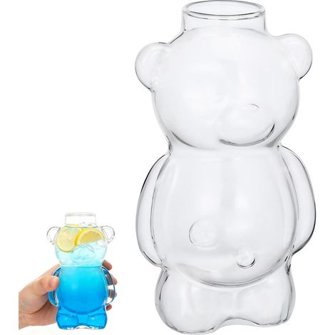 Verre à Cocktail d'ours en Verre Créatif, 1pc, pour Restaurants et Maisons, Design Original et Fonctionnel pour Boissons et Jus (1/5)