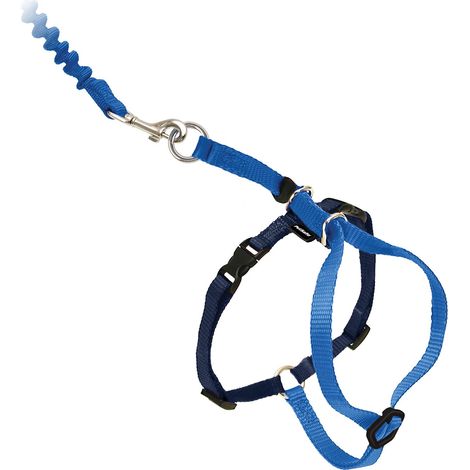 PetSafe Easy Walk, Pettorina e Guinzaglio Elastico per Gatti, Regolabile, Guinzaglio Elastico, Blu, S (1/5)