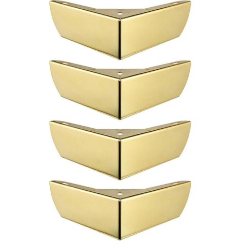 Verstellbare Schrankbeine, 4 Stück, hochbelastbare Möbelbeine aus Metall, dreieckig, zum Selbstbau (Gold) (Farbe: Silber)