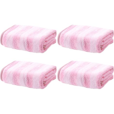 Lot de 4 serviettes de plage/piscine à rayures épaisses Turkish Cabana, serviette de bain très absorbante (grise, 76 x 152 cm) (1/5)